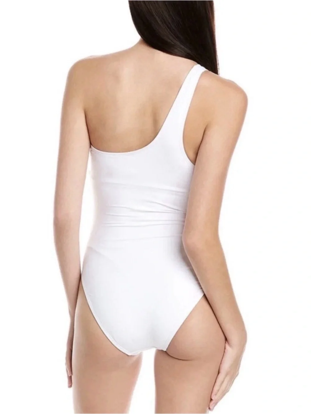 NWT Andie The Nantucket One Piece Swimsuit White One Shoulder Size Small
